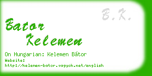 bator kelemen business card